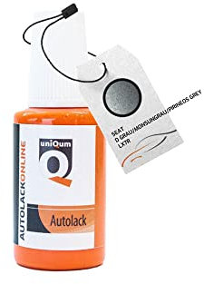 uniQum Autolack Lackstift fürs Auto für SEAT D GRAU/MONSUNGRAU/PIRINEOS Grey LX7R Autolack Reparatur 30 ml