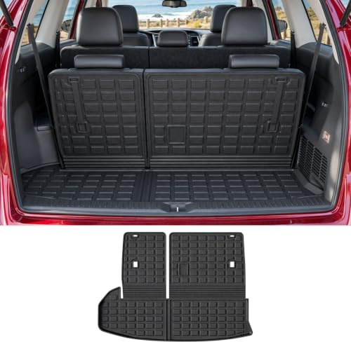 Xipoo Compatible with Toyota Highlander 2014-2019 TPE Cargo Mat with Backrest Mat for Toyota Highlander 2014 2015 2016 2017 2018 2019 Accessories