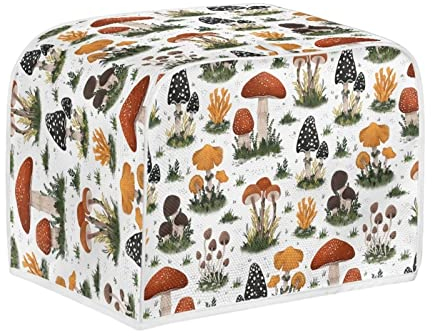 STUOARTE Mushroom Toaster Cover, 2 Slice, Boho/Eclectic Style, Universal Fit, Protects from Pets & Spills, Mandala Flowers - Multi