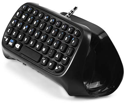 KOSDFOGE PS4 Controller Keyboard, PS4 Wireless Mini Bluetooth Keyboard Gamepad Chatpad Message Keyboard
