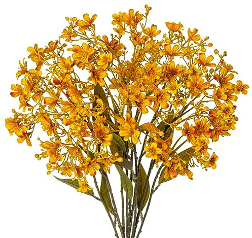 3 pcs Wilde Blumen Künstliche mit langer Stiel biegbar, Kunstblumen für Wohnzimmer Badezimmer Deko Heimdekoration Blumenarrangement kunstblumen Seide plastikblumen Gemischt