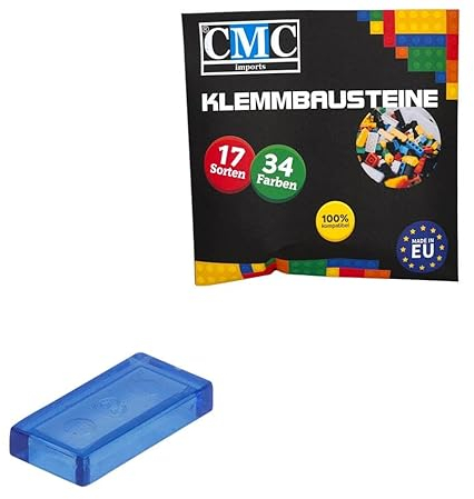 100 x Klemmbausteine Fliesen Tiles Bausteine 1x2 Noppen Kompatibel 34 Farben freie Farbenwahl (192 - Blau Transparent)