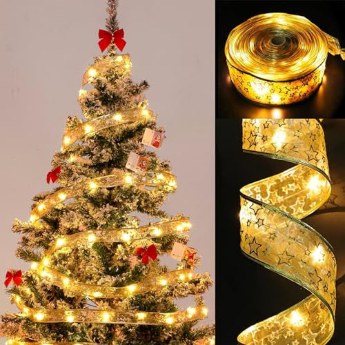 Guirnalda De Luces Navideñas, 5m Luces LED De Navidad, Luces De Cinta para árbol De Navidad, Decoración De árbol De Navidad, Lazo De Luces para árbol De Navidad, Luces La Cinta del árbol Navidad