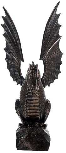 Happyyami Springbrunnen-drachenstatue Drachen-wasserbrunnen-Ornament Drachenwasserbrunnenverzierung Wasserfall-drachenstatue Garten Wasserfall Brunnen Tischwasserfall Harz Tier Drachengarten