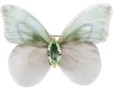 JKQBUX Broche papillon 3D en tissu - Épingles décoratives pour rideaux - Accessoire de décoration d'intérieur, 4.1*2.9cm, Tissu, Cristal