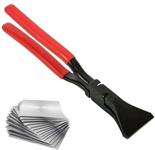 Pinza piegata a 180°, larghezza 60 mm, pinza piegata in lamiera, strumento con manico antiscivolo, strumento di copertura per il fai da te (rosso)