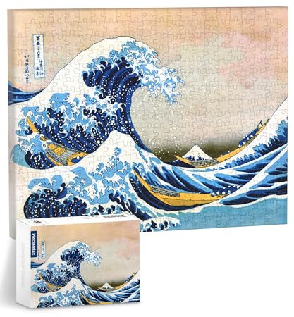 PieceRelax Wandbilder Puzzle für Erwachsene Hokusai - The Great Wave of Kanagawa [HN1278], Wanddeko für Wohnzimmer, Perfekt für Geburtstags, 366 Teile