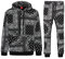 G-Style USA Herren Fleece Trainingsanzug Set - Reißverschlussjacke und Jogginghose, Bandana Paisley Schwarz, 4X-Large