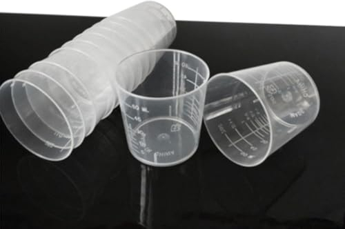 Misurini in plastica trasparente, 20 pezzi, contenitori a doppia scala, leggeri e durevoli, essenziali per cucina e laboratorio (10 ml)