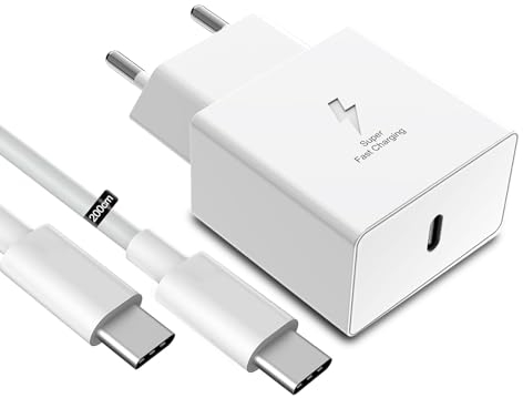 Samneer 25W USB C Caricatore Rapido per Samsung Galaxy A54 5g A53 A34 A33 A23 A14 A13 M54 M53 M34 M33 M23 M14 M13,S23/22/21 Caricabatterie Rapida, EP-TA800 Super Fast Charging