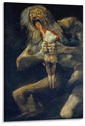 YOOSONG Court Painters Francisco Goya Saturn Devouring His Son Poster Artworks Picture Print Poster Wall Art Painting Canvas Decor Home Poster 20 x 30 cm