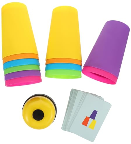 UPKOCH 1 Juego De Vasos Apilables Juegos De Mesa Juguetes Caminos De Mesa Acertijos para Niños Tarjetas De Frutas para Niños Juego De Vasos Apilables para Niños Vasos Apilables