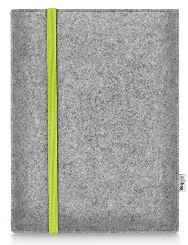 Stilbag Tablethülle Leon für Apple iPad Air 11-inch (M2) | Farbe: hellgrau/Lime | Tablet-Tasche aus Filz | Tablet Schutzhülle | Tablet Made in Germany