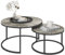 HOMCOM Round Coffee Table Set of 2, Nest of Tables with Steel Frame for Living Room, Cement Grey