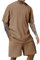 Generic Warehouse Deal Hawaii Hemd Männer Mit Hose Jogginganzug Herren Set Einfarbig SPOR Jogginganzug Herren Baumwolle Mode Leinenanzug Herren Sommer Hippie Hemd Herren(Kaffee,XXL)