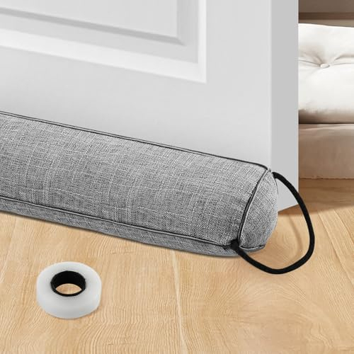 LADYSONS Boudin de Porte magnétique pour Portes, 92 cm, Boudin Porte pour Portes Extra Lourd-Lavable-économe en énergie, Joint de Sol de Porte Gris