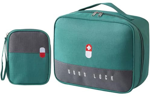 Gebrazy 2 Sacchetti Per Medicinali, Grande Capacità, Impermeabili, Borsa di Emergenza Vuota di Primo Soccorso, Borsa Per Medicinali, Borsa Portatile Per La Casa, L'ufficio, Viaggi