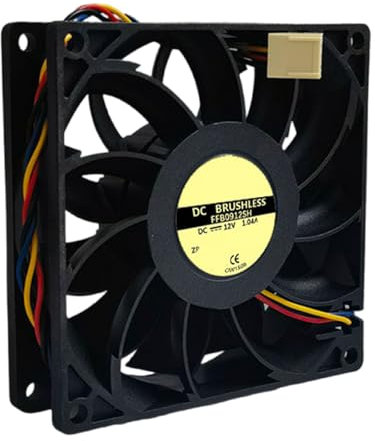 92x92x25mm 92mm 12V 1.04A Cooling Fan 90.05CFM Airflows Double Bearings For Power Supplies And Servers