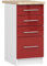 AKORD | Küchenschrank mit Arbeitsplatte - Oliwia S40 | Küchenunterschrank mit 4 Schubladen | Unterschrank Küche 40 cm Breit | ABS-Kante 18 mm | 46 x 40 x 85 cm | Weiß & Rot Glanz
