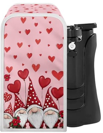 ZUXONGSY Gnome Can Opener Cover Pink Electric Can Opener Dust Cover Machine Washable Love Can Opener Dust Cover for Women Gift