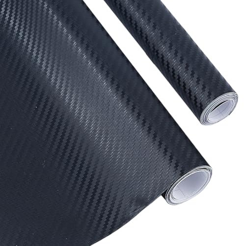 SUPERFINDINGS 2Rouleaux Autocollants en Fibre de Carbone 9.8ft Vinyl Wraps 3D en Fibre de Carbone Noir Rouleau de Vinyle Autocollant Rouleau de Vinyle Autocollant Décoratif pour Voiture 1.5m/Rouleau