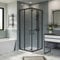 Aquariss 700x700mm Square Shower Enclosure Sliding Doors Corner Entry Bathroom Enclosure Cubicle Black with White Shower Tray & Free Waste