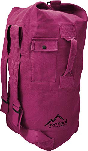 normani Seesack aus reißfestem Canvas-Material mit Doppelgurt und Metallverschluss - 100% Baumwolle Farbe Pink Größe 90 Liter