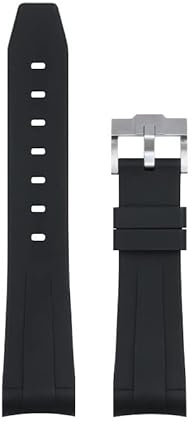 BNCXMO Gebogenes Ende 21mm Nature Fluor Gummi -Uhrband Ersetzen Sie neue grüne Submariner Explorer 2 Rollen -Uhren -Bandgürtel