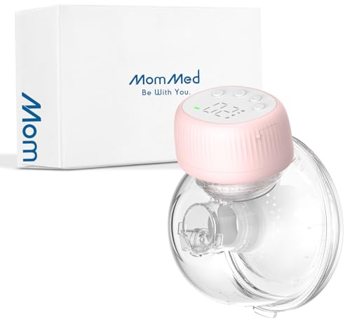 MOMMED Breast Pump, MY-385 Hands Free with 4 Modes & 12 Levels, Leak-Proof Design, 24 mm Electric Wearable Breast Pump, Includes 19 & 21 mm Flange Inserts, 1 Pack