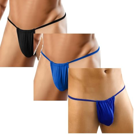 Mens Briefs Multipack Sexy G String for Men Bulge Pouch Thongs Low Rise Underwears Slim Fit Erotic Men's String Thongs Underpants G-Strings Suitable Male Slips