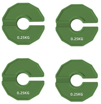 Qyrugcxs 4 Pcs Gym Micro-Type Plates Rubber Fractional Weight Plates Compatible with Standard Dumbbells and Kettlebells Add-on Change Weight Plate 0.25kg Green