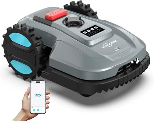YARDCARE E400 Robot Tagliaerba con Controllo Tramite App,Fino a 400 m², Altezza di Taglio da 20-60 mm, Sensore di Pioggia,Robot Rasaerba 18 cm di Larghezza di Taglio,Meno di 60 dB