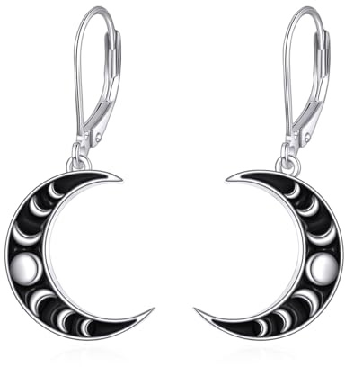 VONALA Keltisch Hängend Ohrringe Sterling Silber, Mond Ohrringe Schmuck Geschenke für Damen und Mädchen