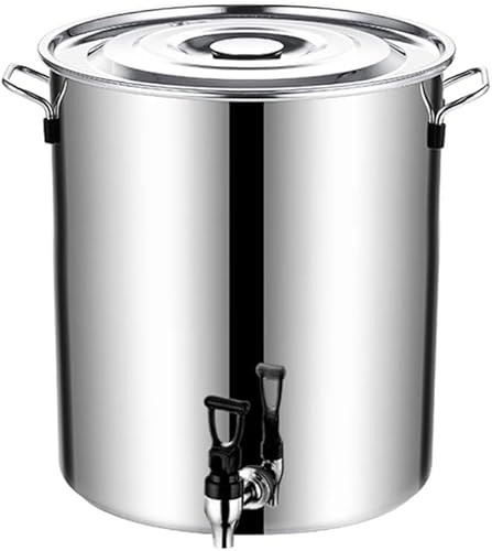 Edelstahleimer Mit Wasserhahn, Trinkeimer Mit Deckel, Milcheimer, Versiegelter Eimer Mit Großem Fassungsvermögen, Dicke, Langlebige Aufbewahrung Tk, 90L
