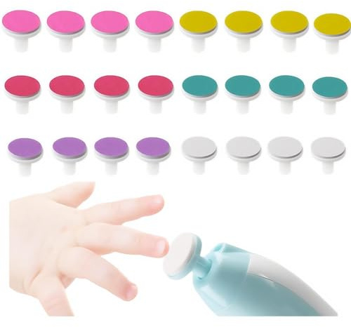 Lime à ongle Bebe 24 Pièces Outils éLectriques Accessoire Givré Feuille Meuleuse Disque de Ponçage Remplacement électrique Tête Rechange Broyeur pour Coupe Ensembles Manucure