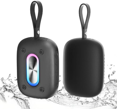RUIQIAI Waterproof Shower Bluetooth Speaker, Durable & Portable with Clear Sound, Ideal for Shower, Pool, Beach & Kayaking, BT 5.3 –Black