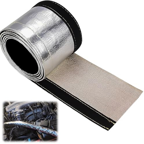 1 Meter Alu-Titan Hitzeschutzschlauch ID 20mm, Selbstklebend Heat Sleeve | Thermoschutz Schlauch Isolierschlauch Kabelschutz, Klettverschluss HitzeschutzhüLse (Ø 20mm)