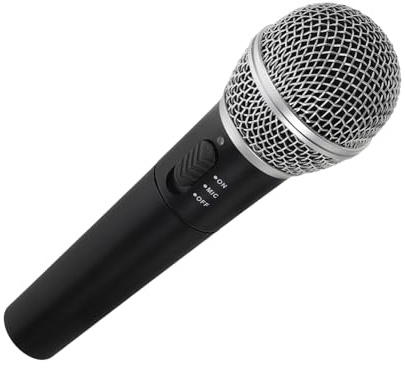 LIFKOME Kabelloses Dynamisches Mikrofon 2.4g Satz in Schwarz für Gesang | Zinklegierung, Receiver Inklusive, 2 Aa Batterien im Lieferumfang, Geeignet für Live Broadcasts und Karaoke