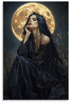 Selene Moon Goddess Vintage Leinwand Poster Wandkunst Dekor Drucke Poster Moderne Leinwand Kunst Bilder Für Wohnzimmer Schlafzimmer 08x12inch(20x30cm)
