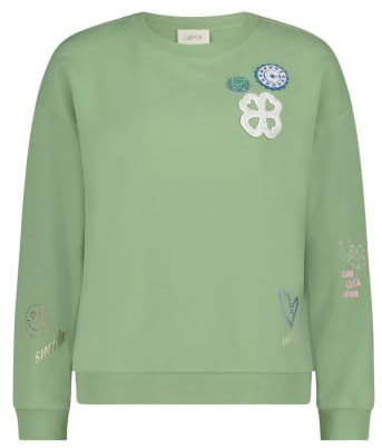 Cartoon Damen Sweatshirt mit Rippbündchen