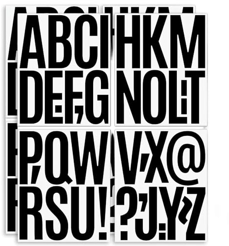 Wcawnlt 8 Lettres Autocollantes 5 Pouces Sticker Alphabet Autocollant Vinyle Noir Grande Taille Personnalisé pour Boîte aux Lettres Voiture Mur Décoration Maison Fête Anniversaire