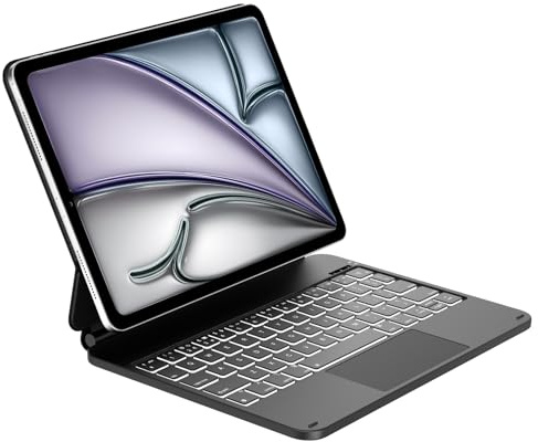 Tiiomioon Magic Keyboard for iPad Air 11 Inch (M4 2026/M3 2025/M2 2024) | UK Layout Keypad for Air 5th/4th, Trackpad Keyboard for iPad Pro 11 inch (4th/3rd/2nd/1st), Backlight Keypad, Black