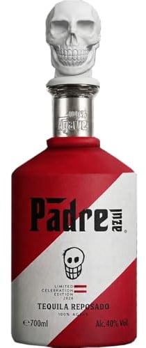 1 Flasche Padre Azul Tequila Reposado Limited Celebration Edition 2026 - Premium Agaven-Spirituose Österreich Fussball WM Sammlerflasche - 0,7 l 40% Vol