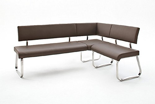 Beauty.Scouts Eckbank Frogo Sitzbank, Bank, Essbank, mit Rückenlehne, Essecke, Esstischbank, modern, hochwertig, gepolstert, braun, 200x87x60cm
