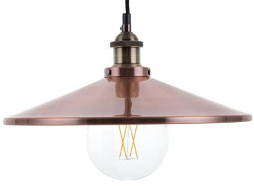 Beliani Lampadario Moderno in Metallo Color Rame e Ottone Paralume a Imbuto