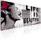 murando - Leinwand Bilder Banksy Life is beautiful 150x60 cm Vlies Leinwandbild 5 tlg Kunstdruck modern Wandbilder Groß XXL Wohnzimmer Wanddekoration Wand Bild - Street Art Urban Mural i-C-0114-b-m