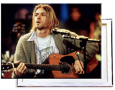 Unified Distribution Kurt Cobain - Nirvana - 80x60 cm Kunstdruck auf Leinwand • erstklassige Druckqualität • Dekoration • Wandbild