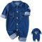 Odziezet Salopette Jeans a Manica Corta da Neonato Bimbo Jumpsuit Pantaloni Tute Outfit Estive, 0-12 Mesi