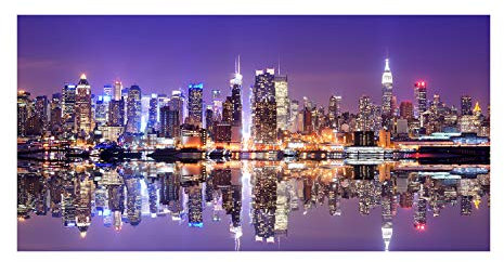 Tulup Peinture sur Verre trempé 140x70 décoration Murale Tableau Image - Manhattan New York
