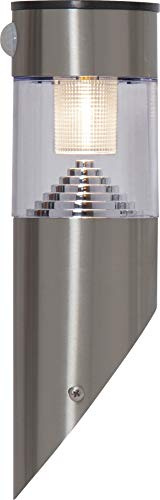 LED-Solar-Wandleuchte Marbella Edelstahl mit Bewegungsmelder, 10LM/80LM